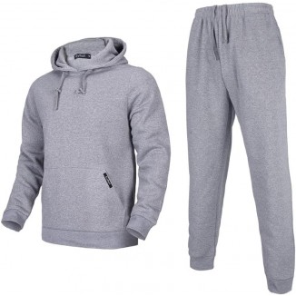 Men's Tracksuit 2 Piece Sweatsuit Set Long Sleeve Pullover Athletic Suit Hoodies Casual Sport Jogging Suits With Pockets(Grey 4XL)