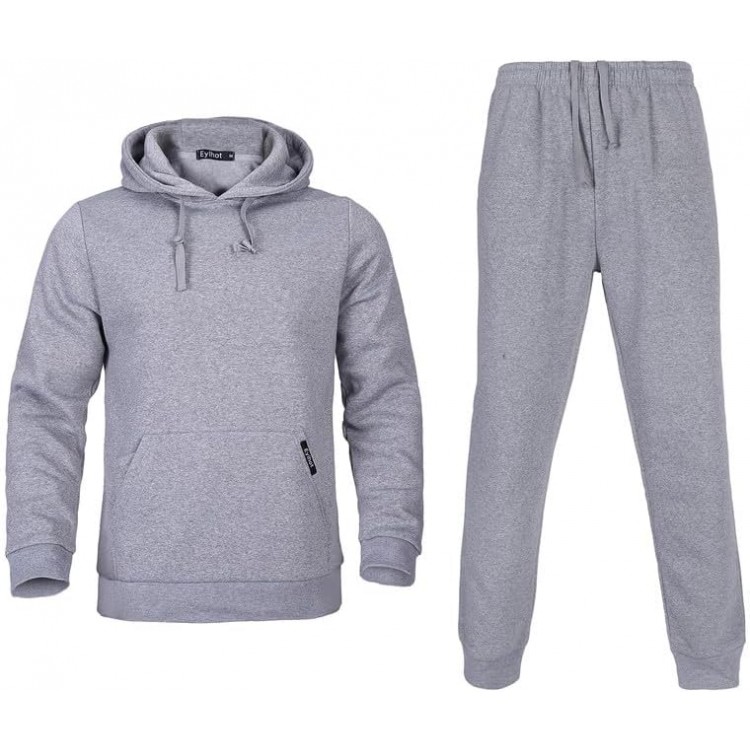 Men's Tracksuit 2 Piece Sweatsuit Set Long Sleeve Pullover Athletic Suit Hoodies Casual Sport Jogging Suits With Pockets(Grey 4XL)