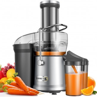 Powerful GDOR 1200W Juicer with Larger 3.2 Feed Chute, Titanium Enhanced Cutting System, Centrifugal Juice Extractor Maker with Heavy Duty Full Copper Motor, Dual Speeds, BPA-Free, Silver