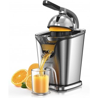 Healnitor 150W Electric Citrus Juicer Squeezer with 2 Cones, Stainless Steel Quiet Orange Juice Extractor Machines for Lime Grapefruit Lemon, Detachable Design