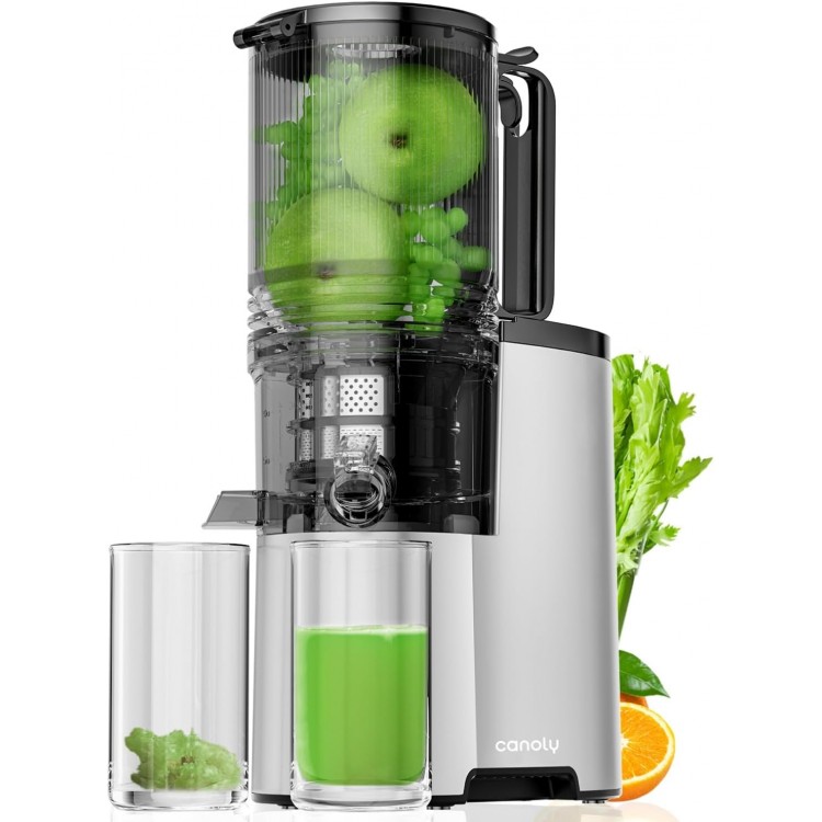 Cold Press Juicer, 5.4 Extra Large Feed Chute Fit Whole Fruits & Vegetables, 350W Professional Slow Masticating Juicer Machines, Easy to Clean