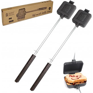 Cast Iron Camp Pie Cooker, Campfire Sandwich Maker (Pack of 2)