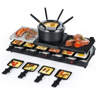 Raclette Table Grill - Indoor Electric Grill Griddle - Nonstick Extra Large Reversible 4-In-1 Outdoor Dishwasher Safe with Cheese 12 Paddles 12 Spatulas for 12 Person, FD-12