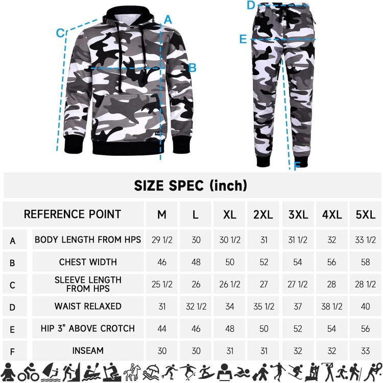 Men's Tracksuit 2 Piece Sweatsuit Set Long Sleeve Pullover Athletic Suit Sweatpants Casual Sport Jogging Suits With Pockets