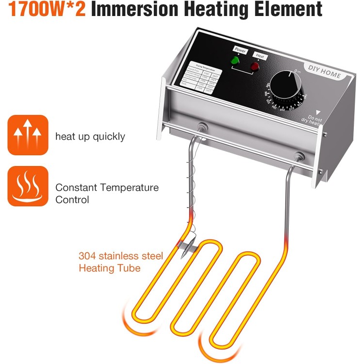 20.7Qt Deep Fryer, 3400W Electric Countertop Deep Fryer with 2 x 6.35 QT Removable Basket Commercial Deep Fryers Frying Machine w/Temperature Control