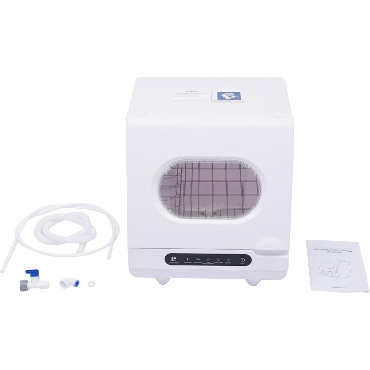 Portable Countertop Dishwasher, 72℃ Compact Dish Washing 360° Spray Arms, 4-5L Water Consumption, W/5 Washing Programs, Display for Small-Sized Houses, Apartments, Dorms, Boats, Campers/Rvs.