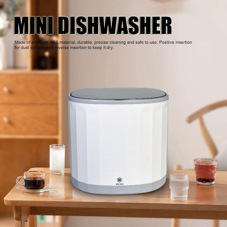 Portable Mini Dishwasher 4L USB Rechargeable, Powerful Performance with Detailed Design for Home Office Study