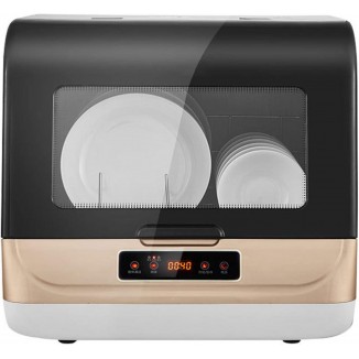 Portable Countertop Dishwasher, Mini Dishwasher with 5L Large Capacity, 4 Wash Programs and Air Dry,360° Streak Free Deep Clean for Small Apartments,Dorms and RVs (Gold)