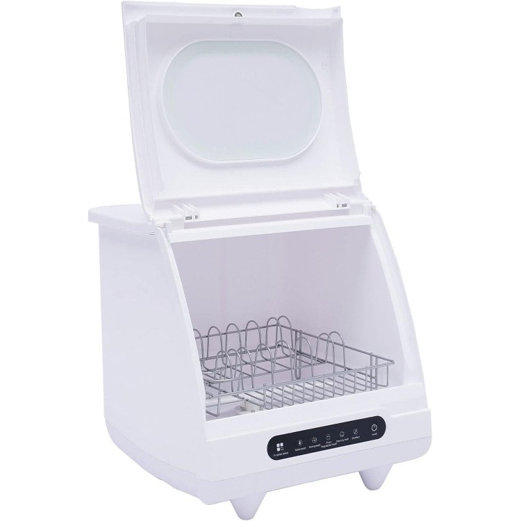 1200W Portable Mini Countertop Dishwasher Compact Dish Washing Machine Freestanding Compact Table Top Dishwasher 5 Wash Programs for Apartments Dorms Boats Campers Kitchen RVS