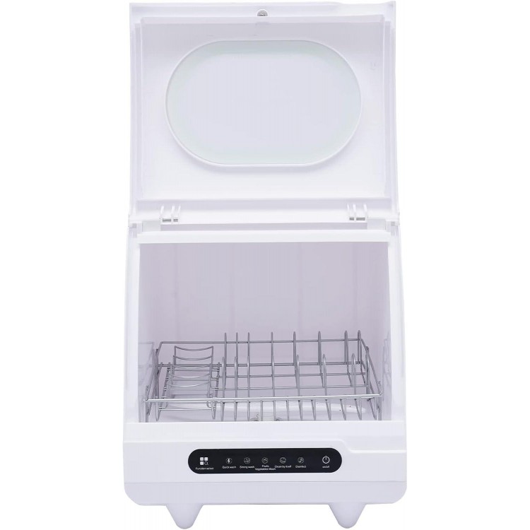 Countertop Dishwasher, Portable Counter Top Small Dishwasher, Five Wash Programs (Fast/Powerful/Fruit And Vegetable/Self-Cleaning/Purification), 1200w Mini Dish Washer For Rv, Dorm & Apartment