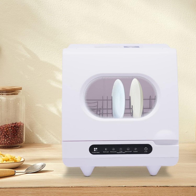 Counter Top Dishwasher Mini Dishwasher Countertop with 5 Washing Programs 72°C Hot Air Drying Counter Top Portable Dishwasher