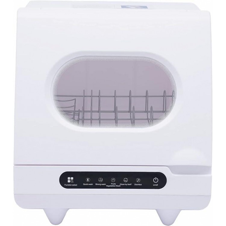 Portable Countertop Dishwasher,360° Rotating Deep Cleaning Dishwasher One-Key Start Countertop Dishwasher Fast Washing Counter Top Dishwasher with 5 L Built-in Water 5 Wash Programs