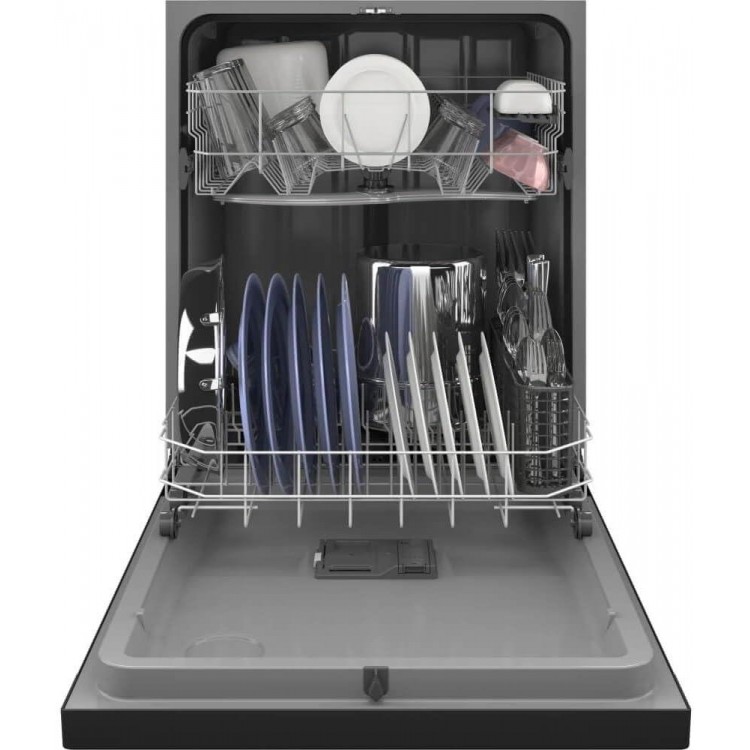 24 in. Built-In Tall Tub Front Control Black Dishwasher with Sanitize, Dry Boost, 55 dBA