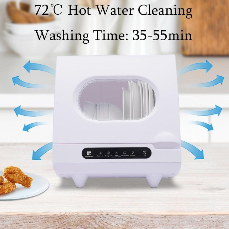 Portable Countertop Dishwashers with Water Tank 1200W Mini Dishwasher with 5 Washing Programs 360° Spray Arms Deep Cleaning For Small-Sized Houses, Apartments, Dorms, Boats And Campers/RVS