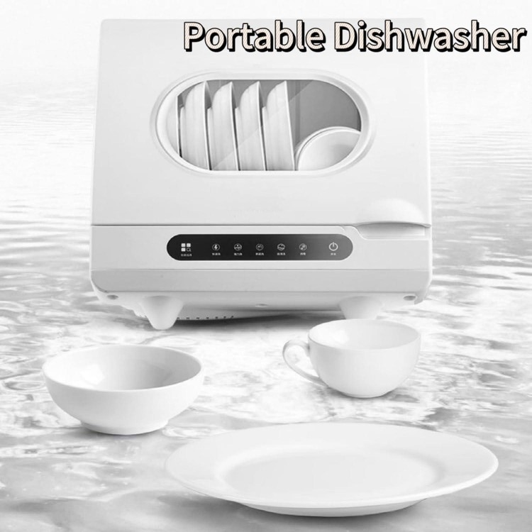 Counter Top Dishwasher Mini Dishwasher Countertop with 5 Washing Programs 72°C Hot Air Drying Counter Top Portable Dishwasher