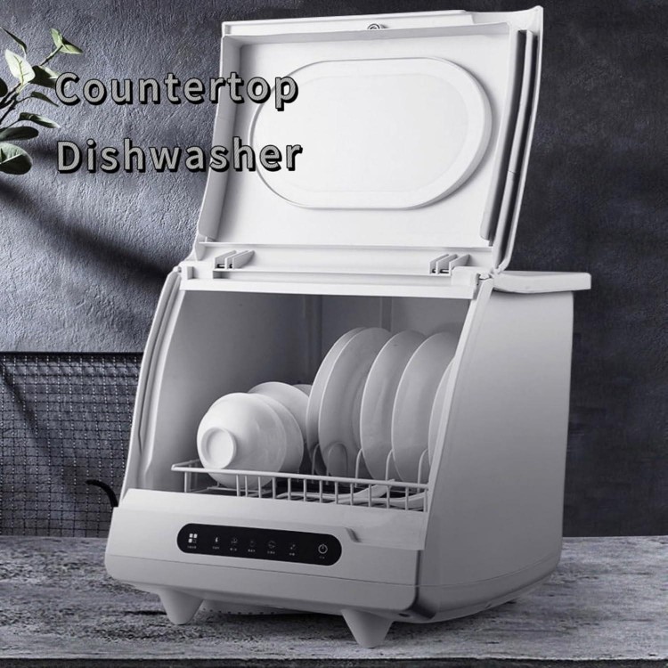 Counter Top Dishwasher Mini Dishwasher Countertop with 5 Washing Programs 72°C Hot Air Drying Counter Top Portable Dishwasher