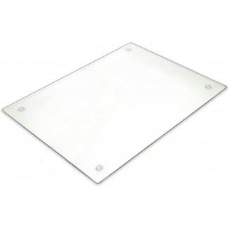 Tempered Glass Cutting Board – Long Lasting Clear Glass – Scratch Resistant, Heat Resistant, Shatter Resistant, Dishwasher Safe. (Large 12x16)