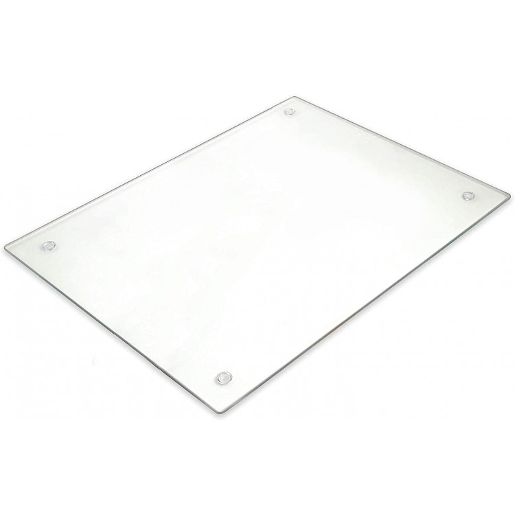 Tempered Glass Cutting Board – Long Lasting Clear Glass – Scratch Resistant, Heat Resistant, Shatter Resistant, Dishwasher Safe. (Large 12x16)