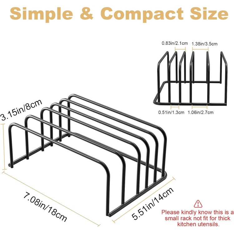 Cutting Board Organizer, [2-Pack] Cutting Board Holder Rack Baking Cookie Pan Sheets Cooling Small Racks Storage Stand for Kitchen Cabinet Countertop Bakeware Organizer 7.08 x 5.51 x 3.15 in