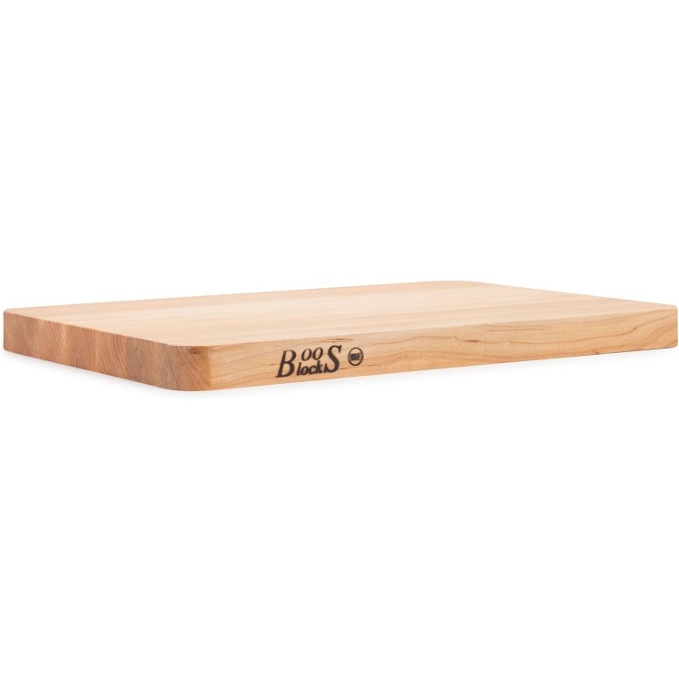 John Boos Boos Block Chop-N-Slice Series Reversible Wood Cutting Board with Eased Corners, 1.25-Inch Thickness, 18 x 12 x 1 1/4, Maple