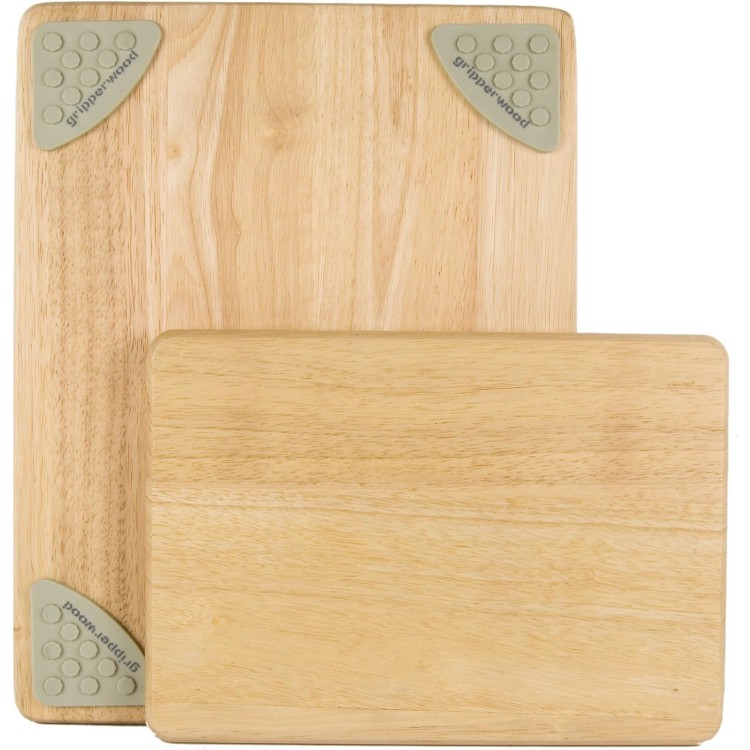 Architec Gripperwood Cutting Boards, Set of 2, Beechwood with Non-slip Gripper Feet, 11 by 8-Inches and 14 by 11-inches