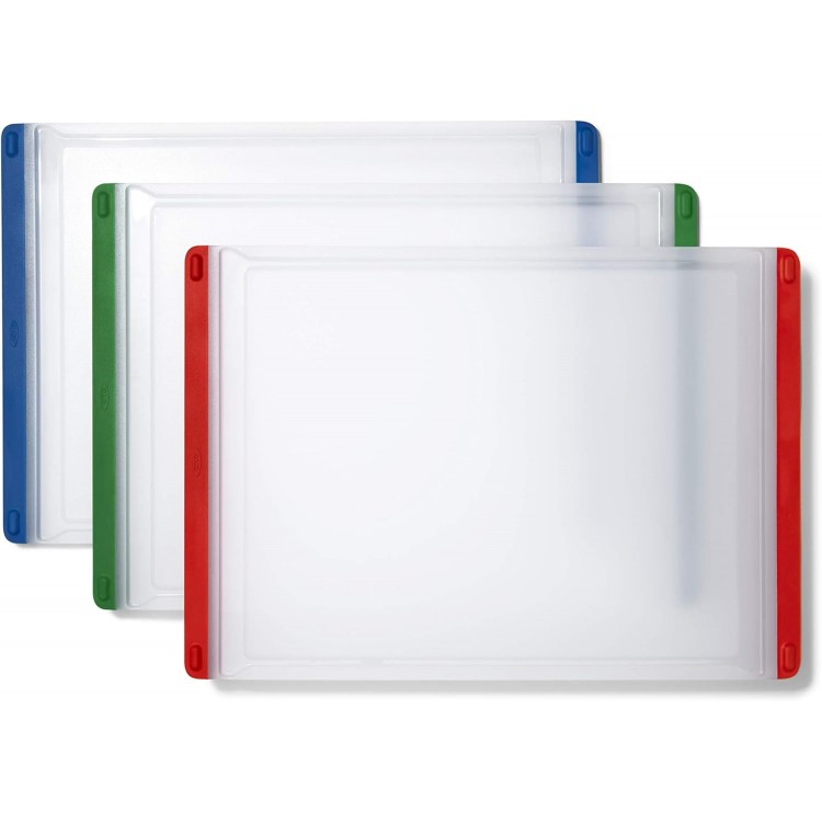 OXO Good Grips 3-Piece Plastic Everyday Cutting Board Set - Red, Green, Blue