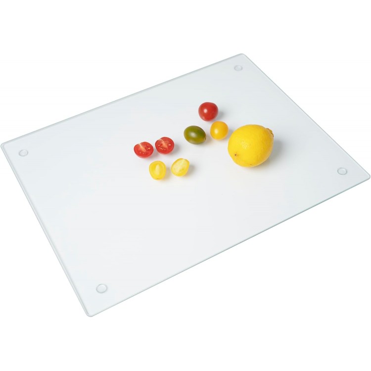 Phore Tempered Glass Cutting Board for Kitchen, Dishwasher Safe, Clear Cutting Board for Countertop, Scratch Resistant, Heat Resistant, Shatter Resistant(16x12, Clear)