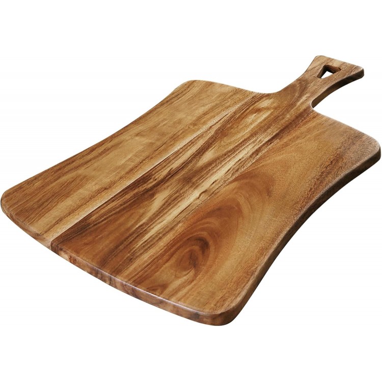 YSTKC Acacia Wood Cutting Board with Handle 14 x 8.5 Inch, Wooden Serving Tray, Charcuterie Paddle, Cutting Serving Versatile Board for Meat, Cheese, Vegetables, Bread, and Charcuterie