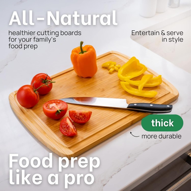 GREENER CHEF 18 Inch Extra Large Bamboo Cutting Board with Lifetime Replacements - Wood XL Cutting Boards for Kitchen - Organic Wooden Butcher Block and Chopping Board for Meat and Vegetables