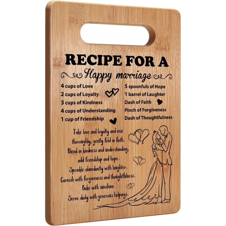 Wedding Gift for Couple 2024, Bridal Shower Gifts for Bride and Groom Engagement, Happy Marriage Cutting Board, Gifts for Wedding Shower, Newlywed Mr and Mrs Gifts Bride o Be Gifts