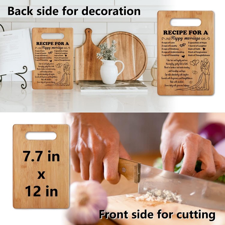 Wedding Gift for Couple 2024, Bridal Shower Gifts for Bride and Groom Engagement, Happy Marriage Cutting Board, Gifts for Wedding Shower, Newlywed Mr and Mrs Gifts Bride o Be Gifts