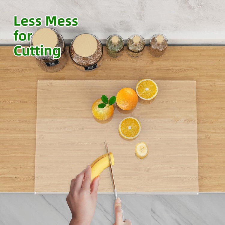 Acrylic Cutting Board with Counter Lip,17.5x13.5 Clear Cutting Board for Kitchen Countertop,Non-Slip,60% Thicker,Perfect for Bread,Meat,Veggies & More,Great Kitchen Essential Gadgets & Decor