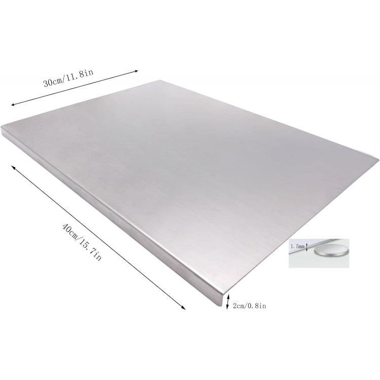 Stainless Steel Cutting Boards for The Kitchen, Suitable for Meat, Fruits, Vegetables, Bread, and Baking Large-sized Cutting Boards (40 x 30cm/15.7 x 11.8 in)