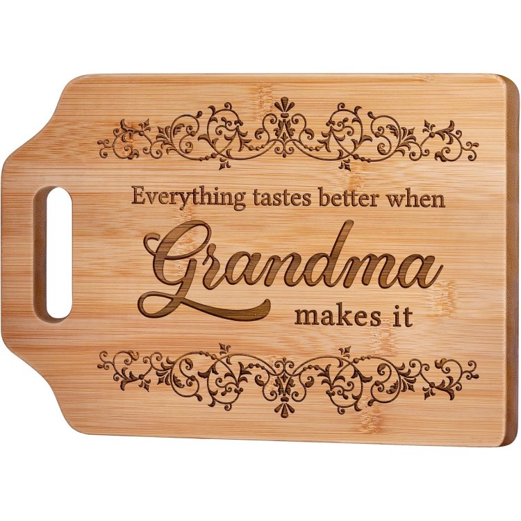 Gifts for Grandma, Grandma Birthday Gifts - Engraved Bamboo Cutting Board 12.3L x 8.7W x 0.4Th - Christmas Birthday Gifts for Grandma, Grandma gifts from Grandkids