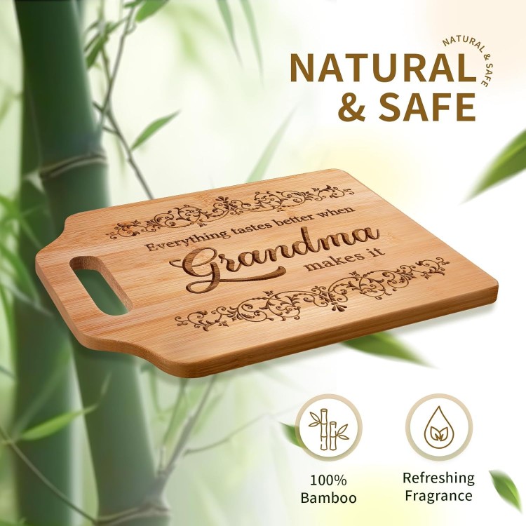 Gifts for Grandma, Grandma Birthday Gifts - Engraved Bamboo Cutting Board 12.3L x 8.7W x 0.4Th - Christmas Birthday Gifts for Grandma, Grandma gifts from Grandkids