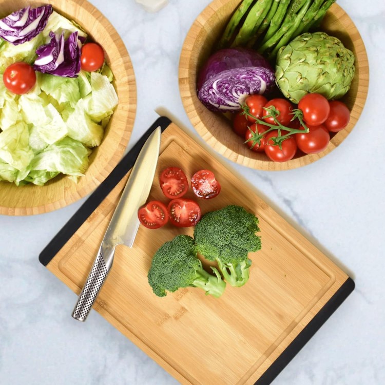 Realm 11 x 15 Bamboo Stronghold Cutting Board | Non-Slip with Juice Groove | Organic Sustainable Premium Bamboo Wood