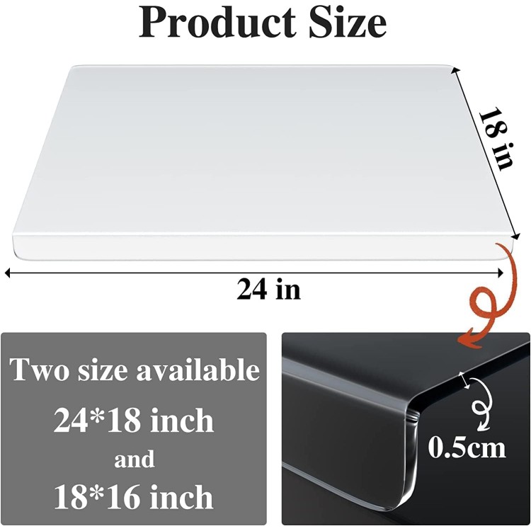 Clear Cutting Board for Kitchen with Lip with Non Slip 24 Wide x 18 Long AZM Displays