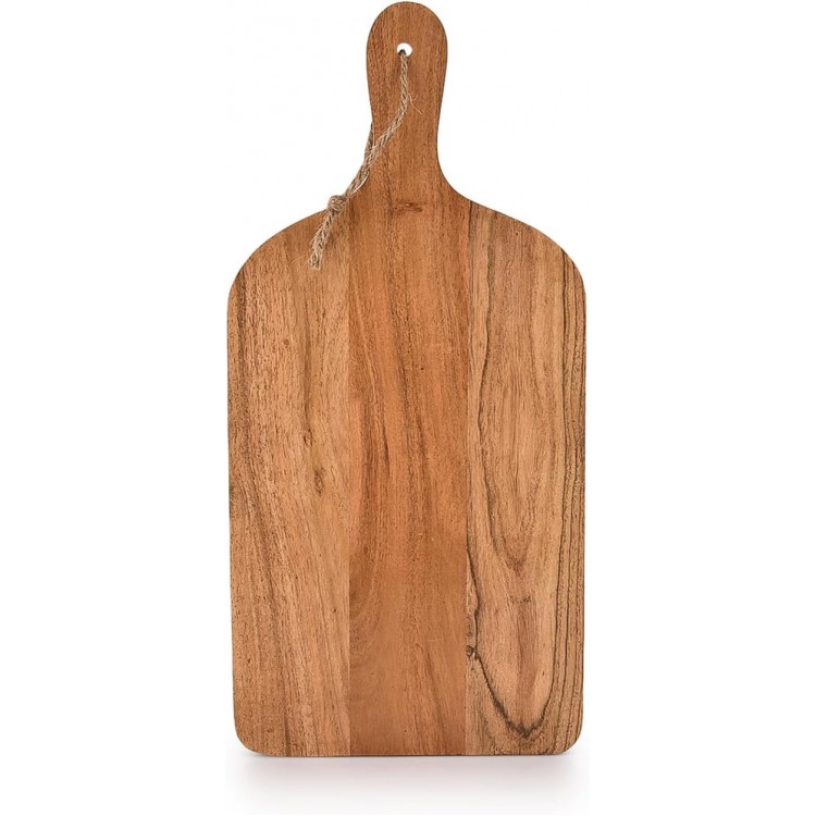 Samhita Acacia Wood Paddle Cutting Boards with handle for Kitchen, Cheese, and Food Serving Tray, Charcuterie Boards (15 x 7 x 0.65)