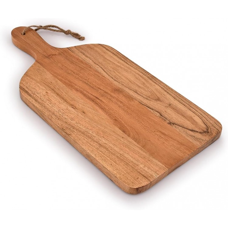 Samhita Acacia Wood Paddle Cutting Boards with handle for Kitchen, Cheese, and Food Serving Tray, Charcuterie Boards (15 x 7 x 0.65)