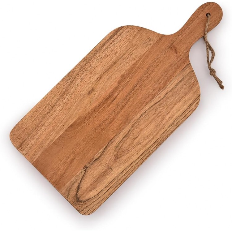 Samhita Acacia Wood Paddle Cutting Boards with handle for Kitchen, Cheese, and Food Serving Tray, Charcuterie Boards (15 x 7 x 0.65)