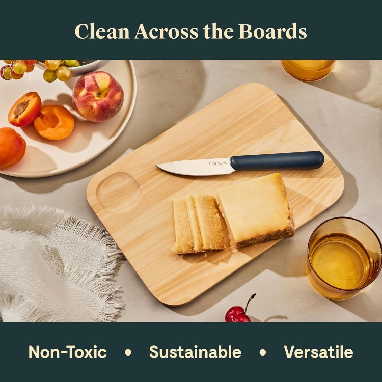 Caraway Cutting Board - Small (10 x 7”) - Double Sided Wood Cutting Board - Made From FSC-Certified Birch Wood - Food-Safe Mineral Oil & Wax Finish