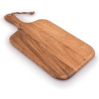 Samhita Acacia Wood Cutting Board, for Meat, Cheese, Bread, Vegetables & Fruits, with Grip Handle (15 x 7)