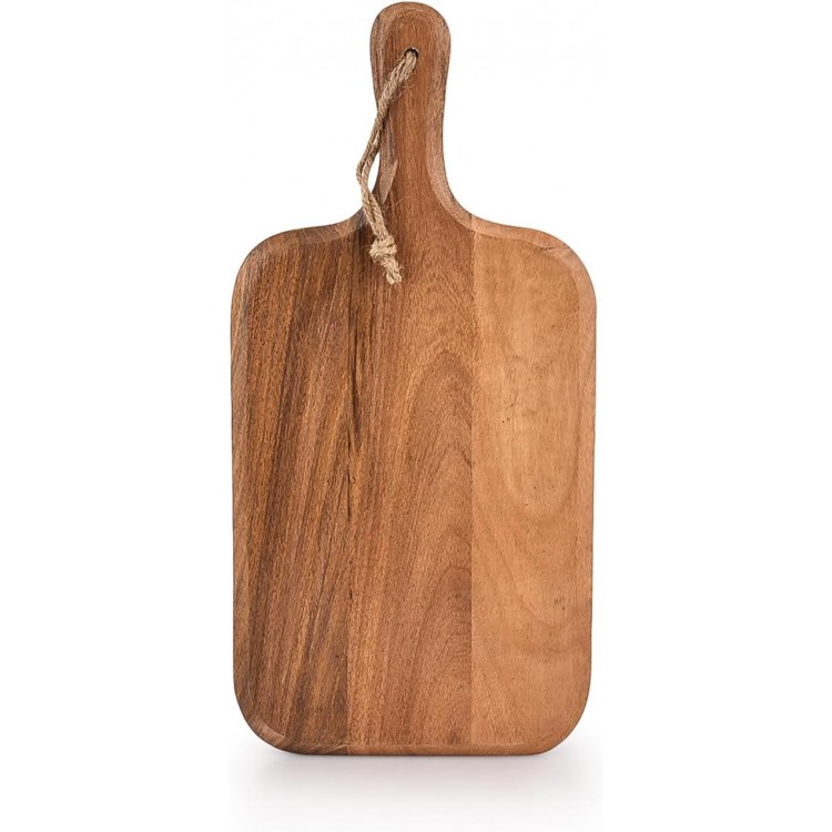 Samhita Acacia Wood Cutting Board, for Meat, Cheese, Bread, Vegetables & Fruits, with Grip Handle (15 x 7)