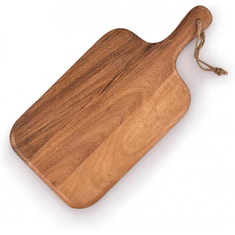 Samhita Acacia Wood Cutting Board, for Meat, Cheese, Bread, Vegetables & Fruits, with Grip Handle (15 x 7)