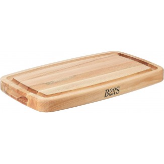 John Boos Boos Block CB Series Large Reversible Wood Cutting Board with Juice Groove, 1.5-Inch Thickness, 18 x 10.5 x 1 1/2, Maple