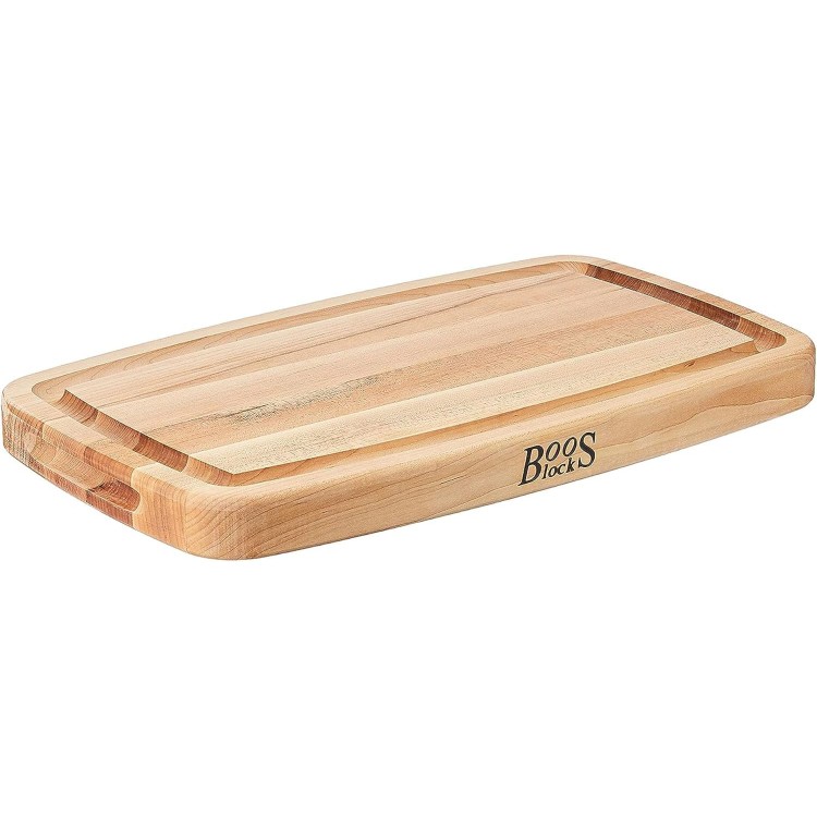 John Boos Boos Block CB Series Large Reversible Wood Cutting Board with Juice Groove, 1.5-Inch Thickness, 18 x 10.5 x 1 1/2, Maple