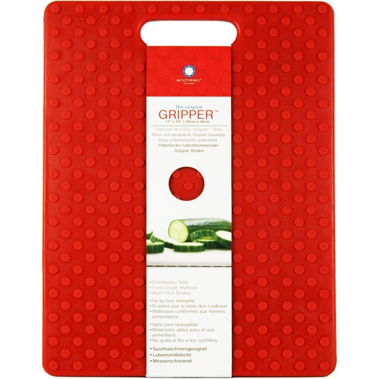 Architec Original Non-Slip Gripper Cutting Board, 11 x 14, Red