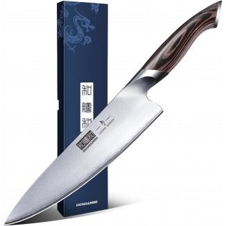 Kitchen Knife in Japanese Steel AUS-10, High-Class Chef's Knife 8 inch Professional Cooking Knife, Non-slip Ultra Sharp Knife with Ergonomic Handle