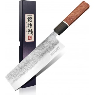 Japan Knife, Japanese Usuba & Nakiri Knives 7'', Japanese Vegetable Chef Knife 9CR18MOV Stainless Steel Vegetable Meat Cleaver Knife, Unique Gifts for Your Lover, Kitchen Gadgets with Premium Gift Box