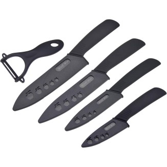 Kitchen Ceramic Knife Set Professional Knife With Sheaths, Super Sharp Rust Proof Stain Resistant (6 Chef Knife, 5 Utility Knife, 4 Fruit Knife, 3 Paring Knife, One Peeler)